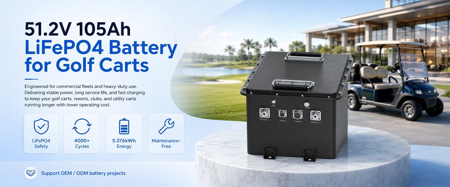 51.2V 105Ah LiFePO4 Golf Cart Battery Overview