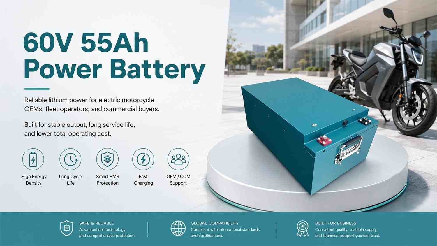 60V 55Ah power lithium-ion battery overview
