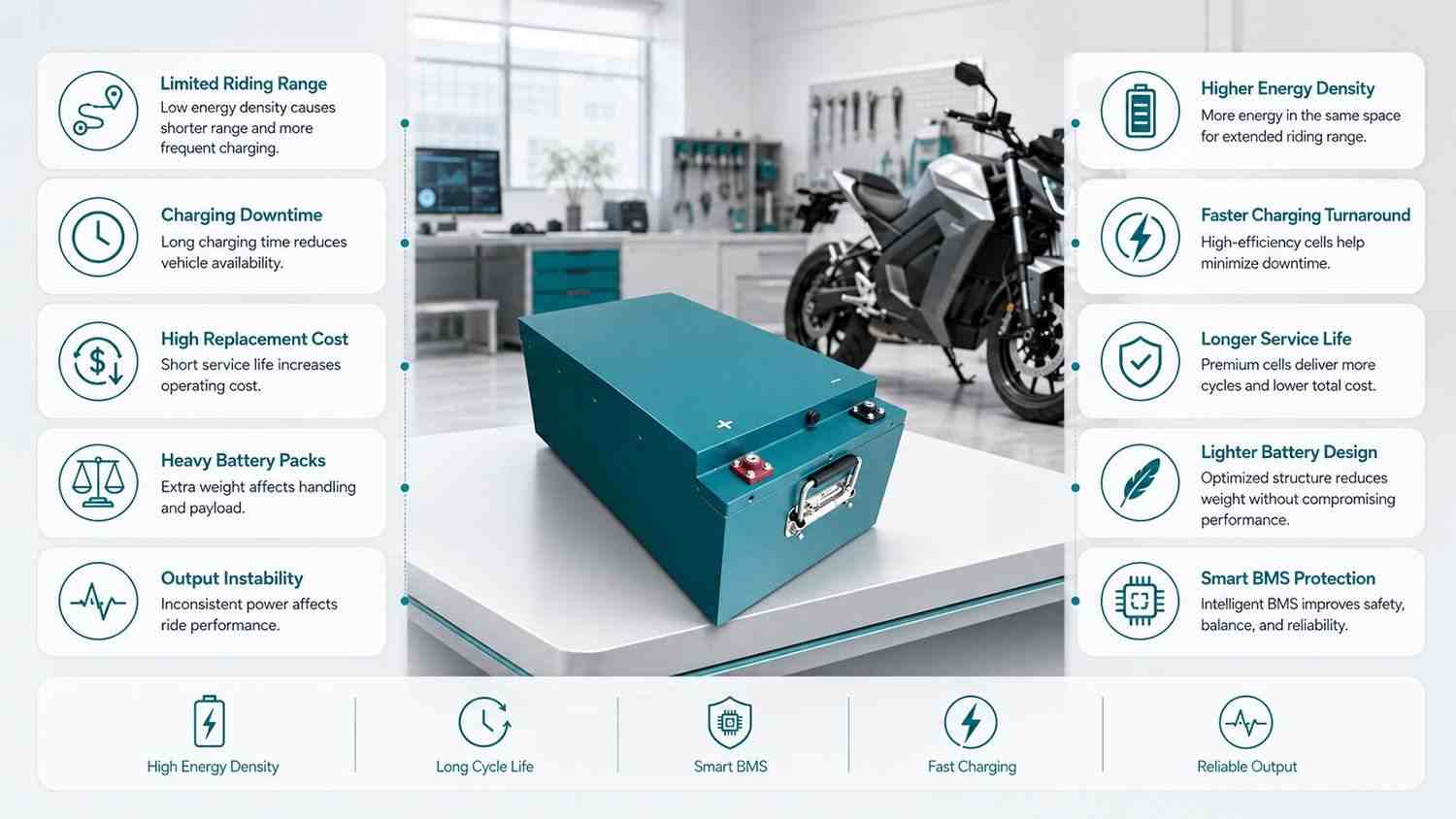 60V 55Ah power lithium-ion battery solutions