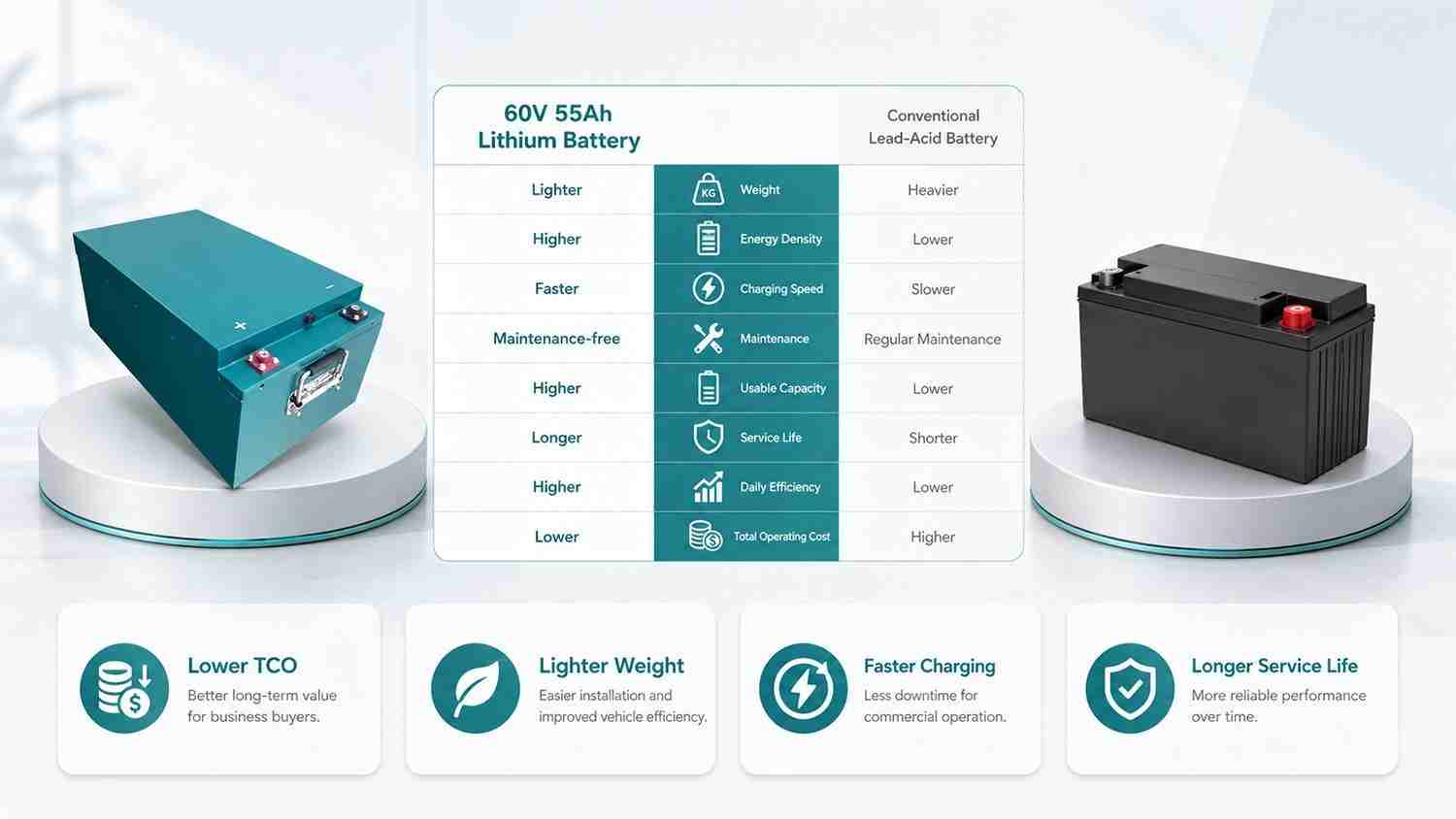 60V 55Ah power lithium-ion battery upgrade