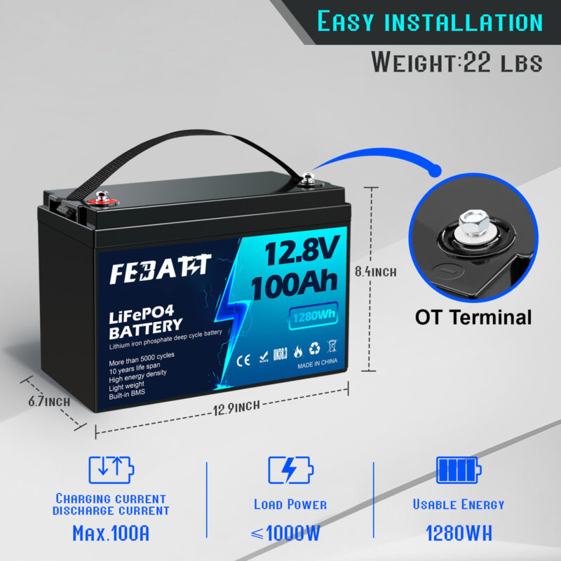 12.8V 100Ah LiFePO4 Battery OEM Solutions - Image 2