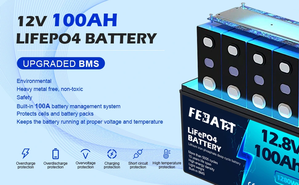 12.8V 100Ah LiFePO4 Battery protection systems