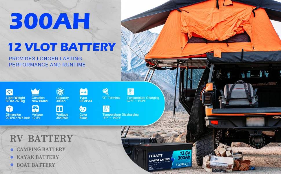 12.8V 300Ah LiFePO4 Battery specifications