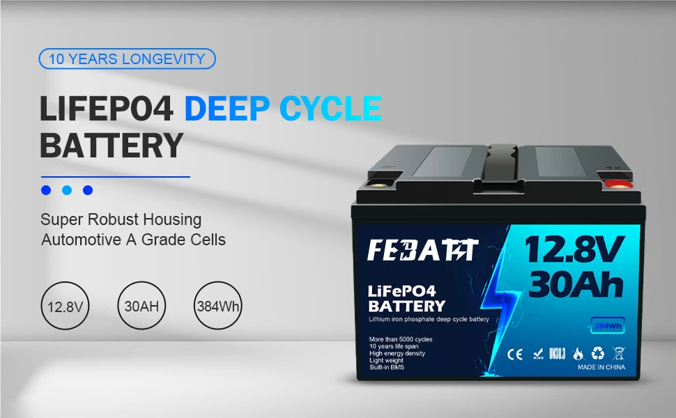 12.8V 30Ah LiFePO4 battery pack