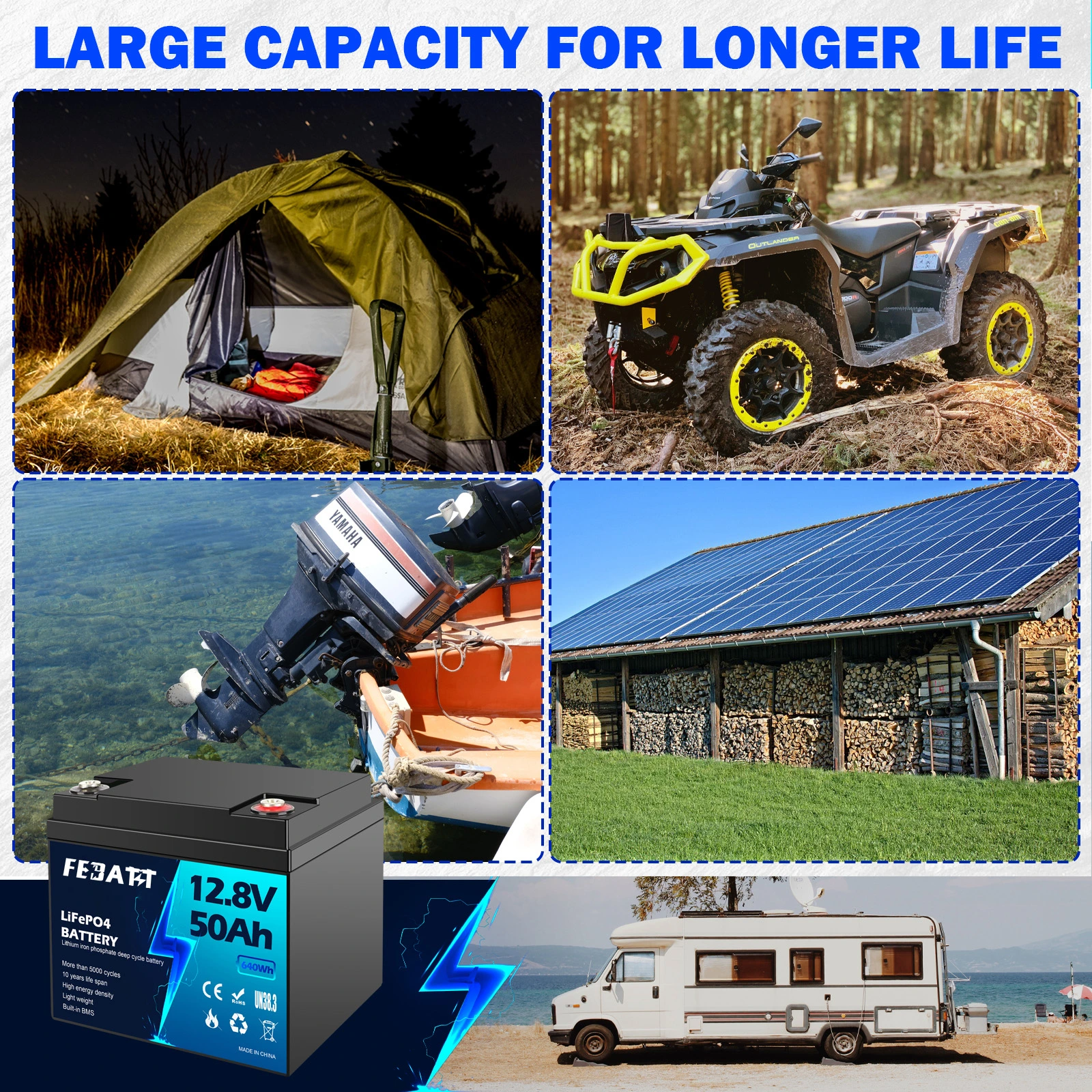 12.8V 50Ah LFP battery applications