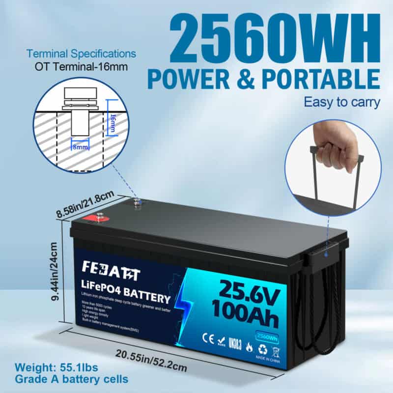 25.6V 100Ah LiFePO4 Battery Custom Solutions - Image 3