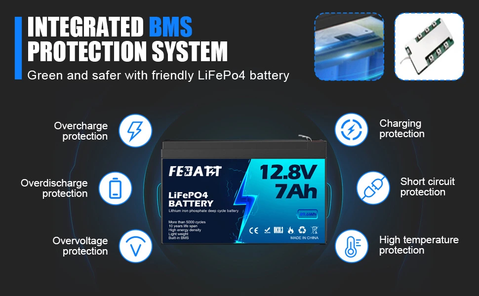 12.8V 7Ah LiFePO4 battery