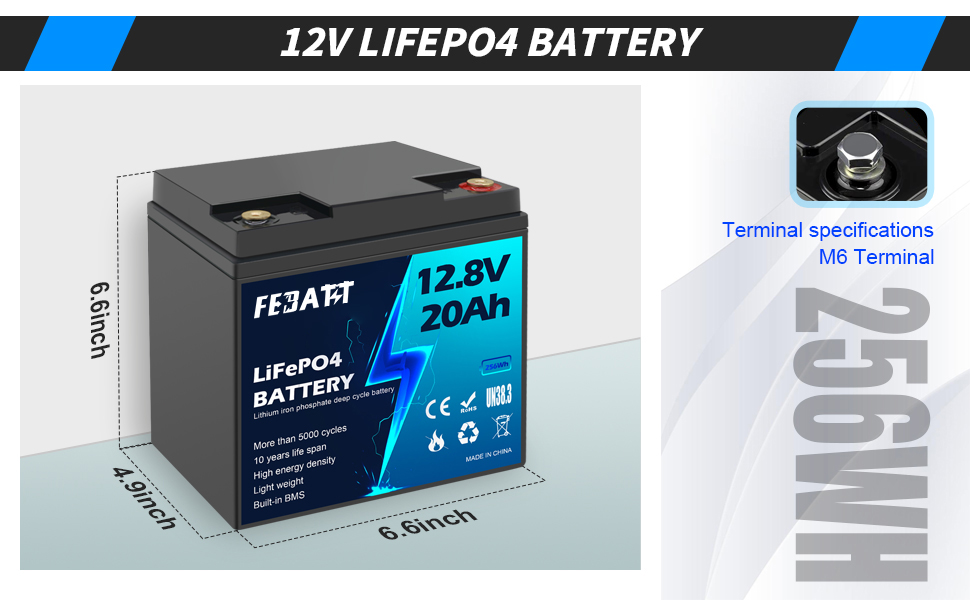 12.8V 20Ah LiFePO4 Battery