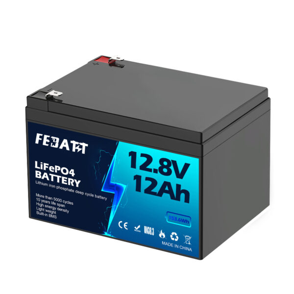 12.8V 12Ah LiFePO4 Battery | OEM Custom Service from Factory | Deep Cycle for Solar & RV