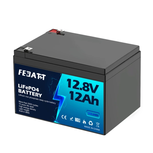 12.8V 12Ah LiFePO4 Battery | OEM Custom Service from Factory | Deep Cycle for Solar & RV