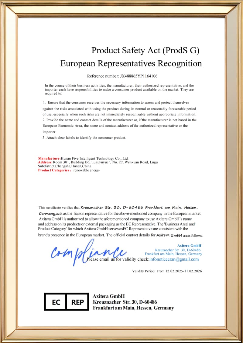 G European Representative Recognition renewable energy