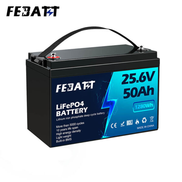 25.6V 50Ah LiFePO4 Battery