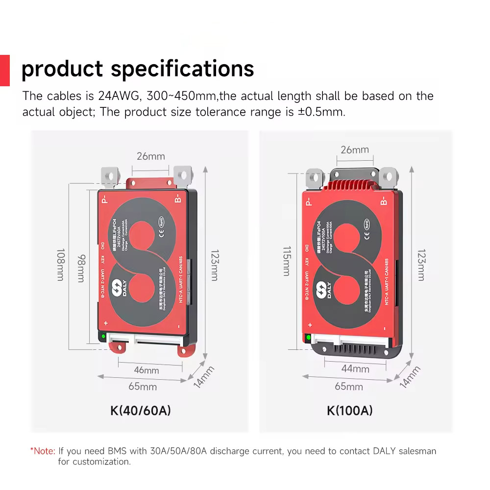 3-24 string 40A-100A battery protection board BMS