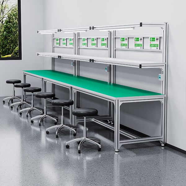 Illuminated anti-static workbench