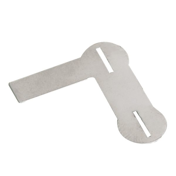 L-shaped nickel-plated steel strip connector