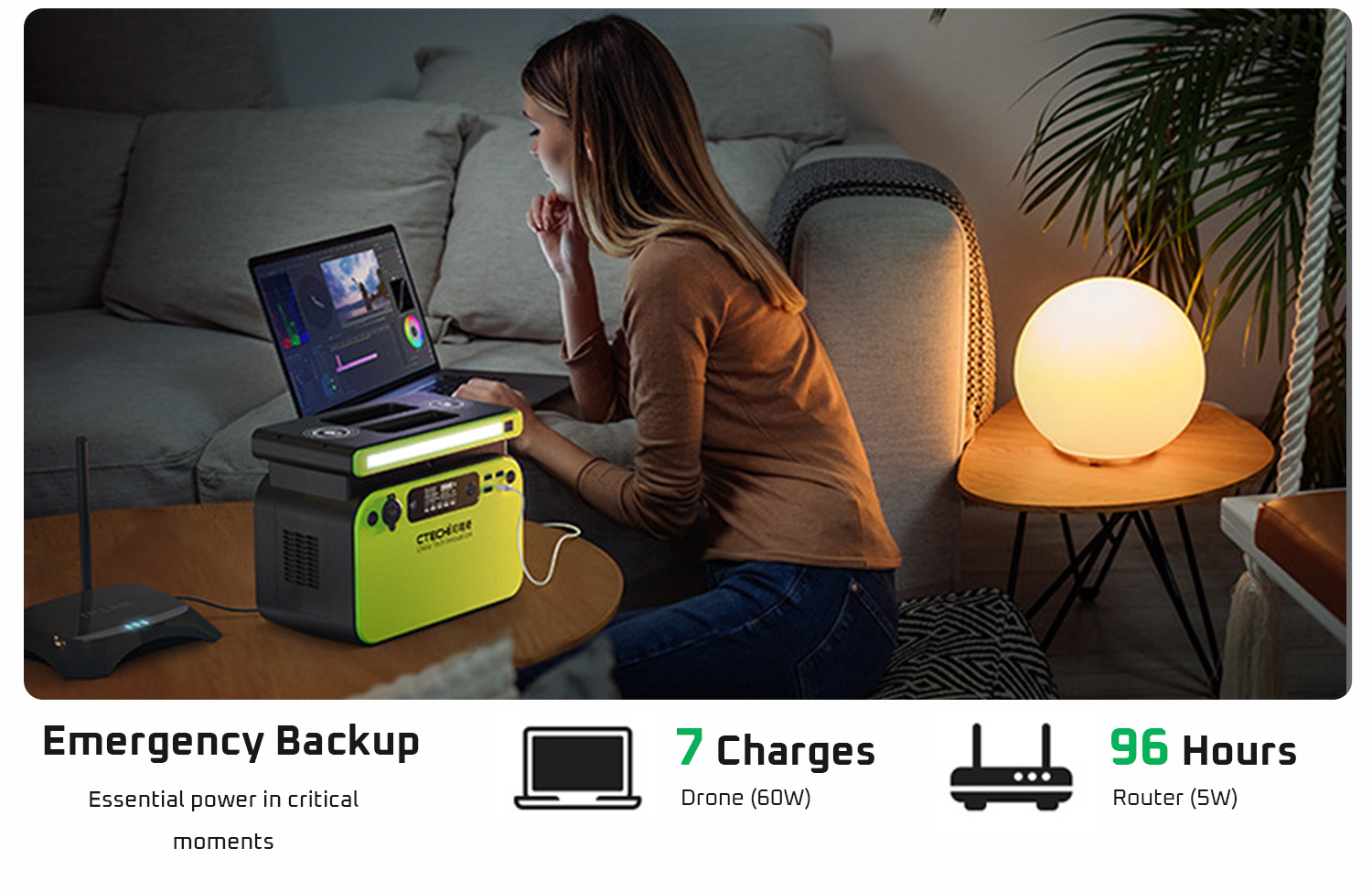 300w portable power station and 40w solar panel combo