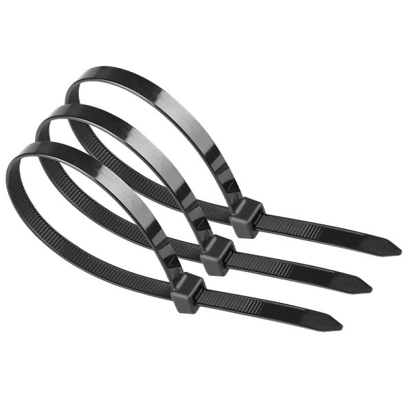 White multi-size self-locking nylon cable ties