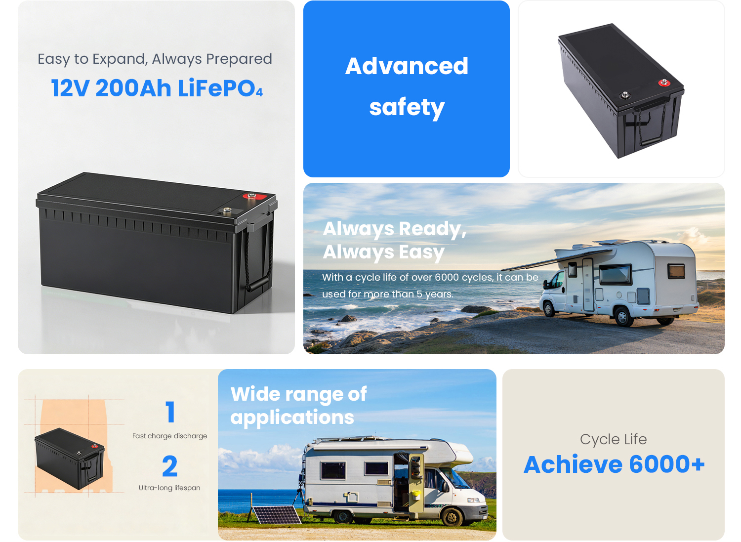 12V 200AH rv battery bulk