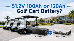 51.2V Golf Cart Battery 100Ah vs 120Ah Fleet Guide