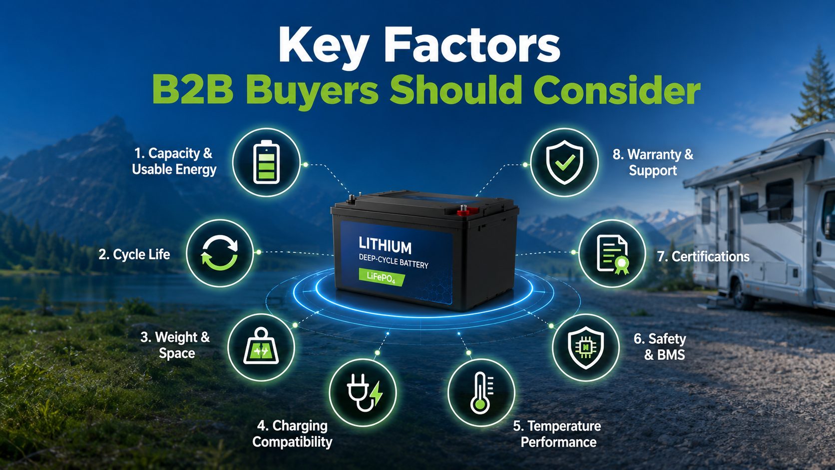 Key Factors to select a deep-cycle RV battery