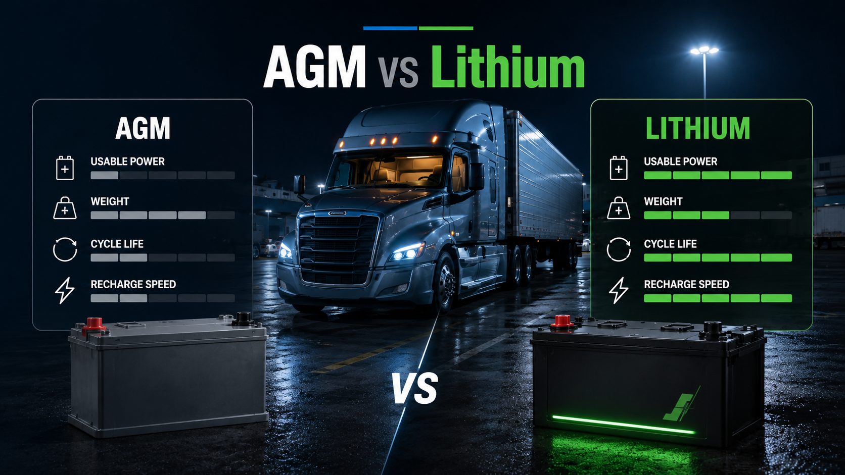 lead-acid-based vs lithium-based truck parking batteries