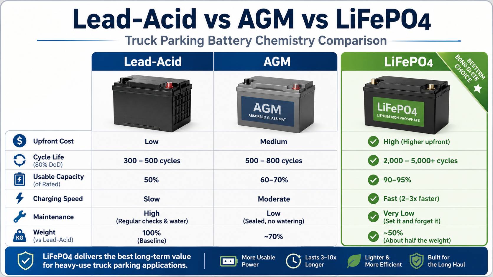 The three most common battery chemistries