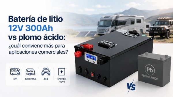 Batería de litio 12V 300Ah vs plomo ácido