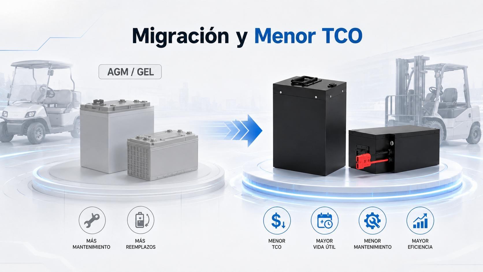 Baterias de litio recargables y menor TCO