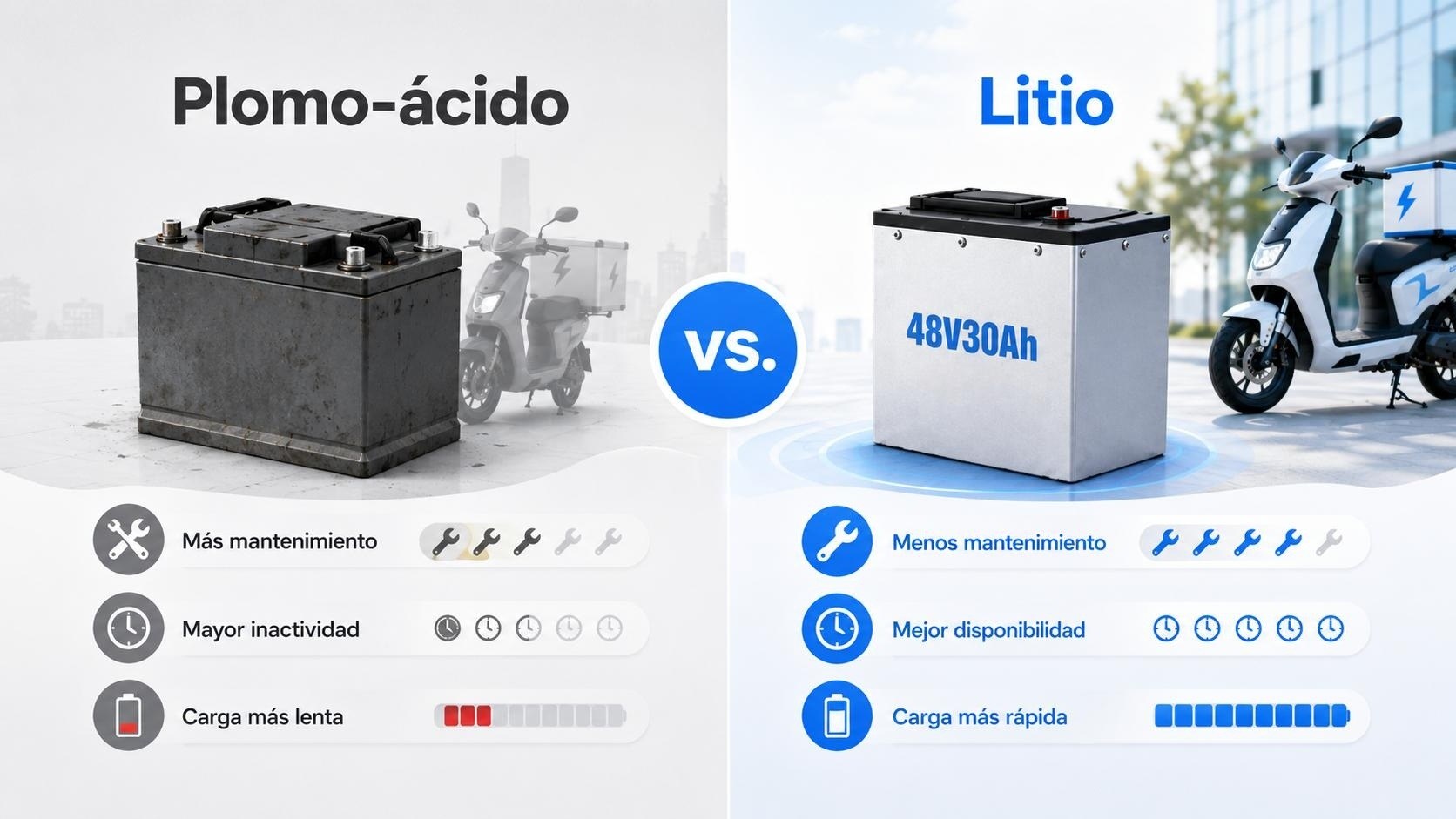 Cuanto cuesta una bateria: litio vs plomo-ácido