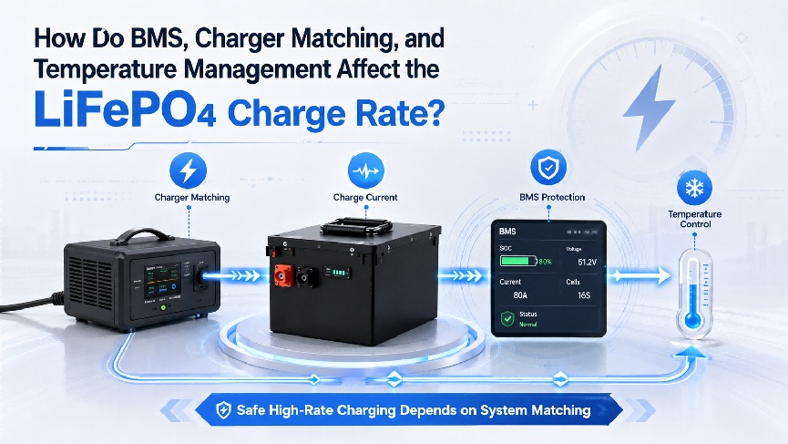 LiFePO4 Charge Rate BMS and Charger Control