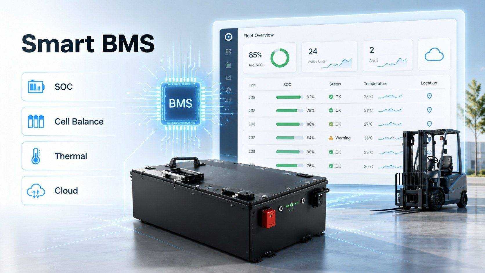 Smart BMS for Utility Vehicle Battery Management