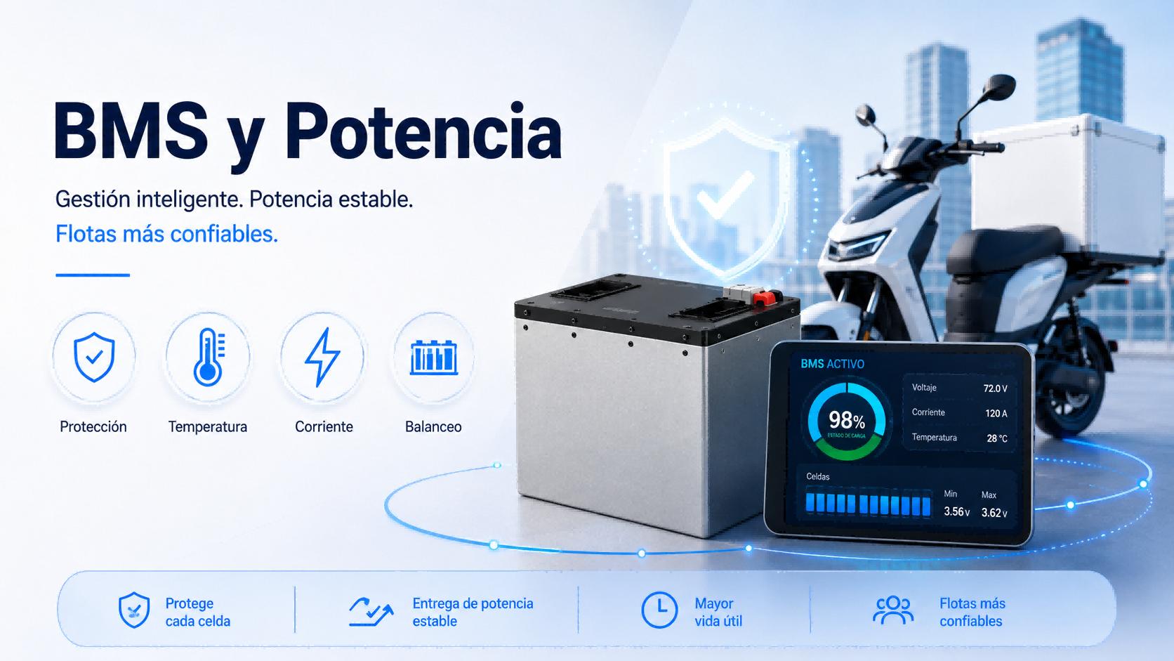 batería de litio para moto 72V con BMS