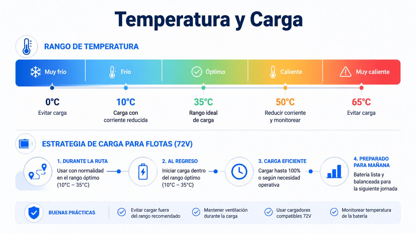 batería de litio para moto 72V: temperatura