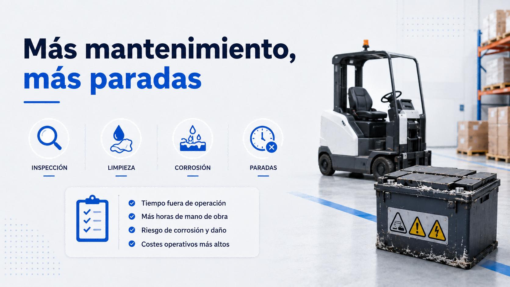 baterias de plomo acido con más mantenimiento y paradas
