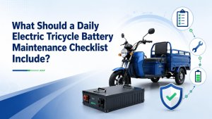 Electric tricycle battery maintenance cover