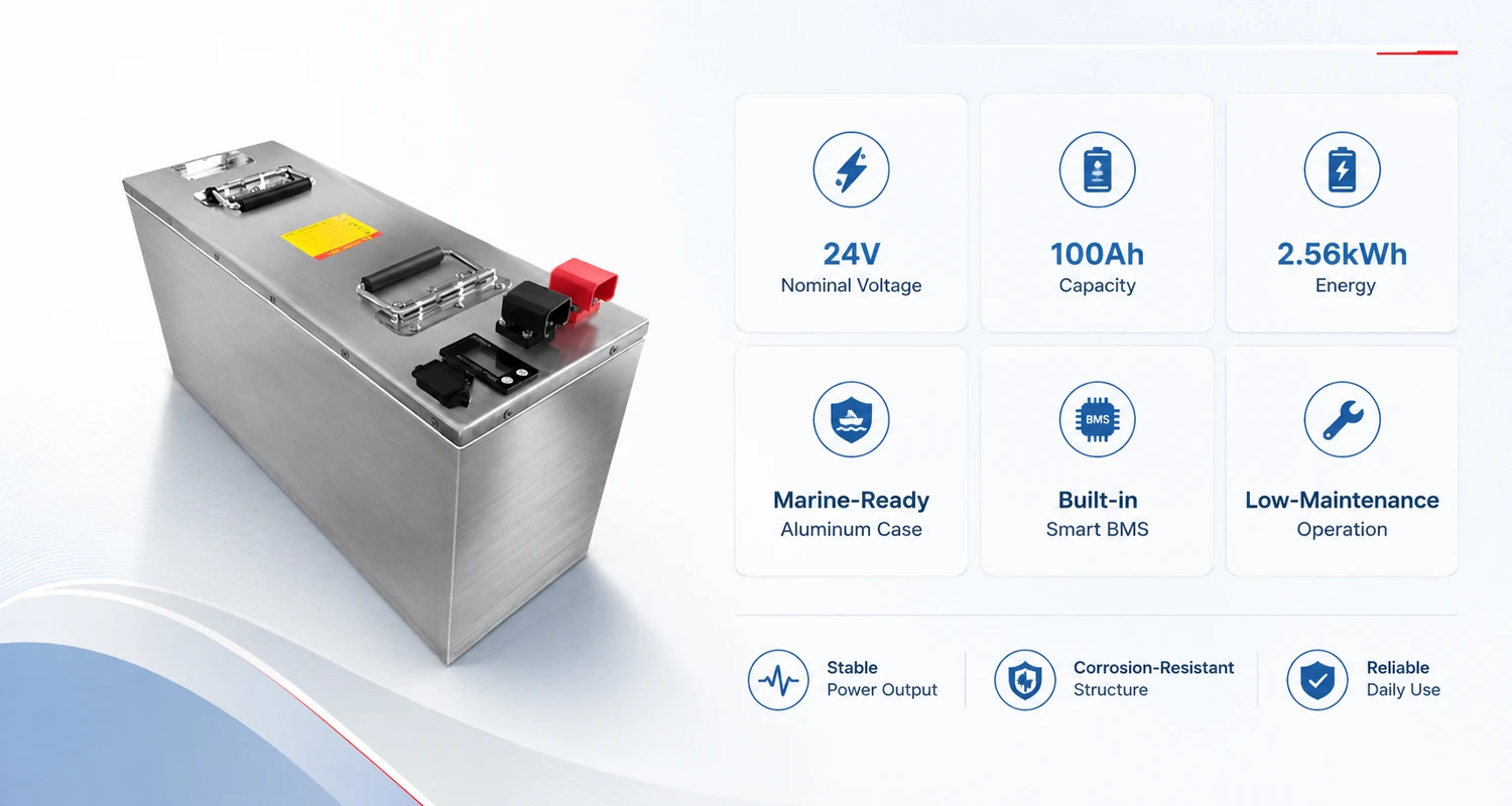 24V 100Ah Trolling Motor Battery Features