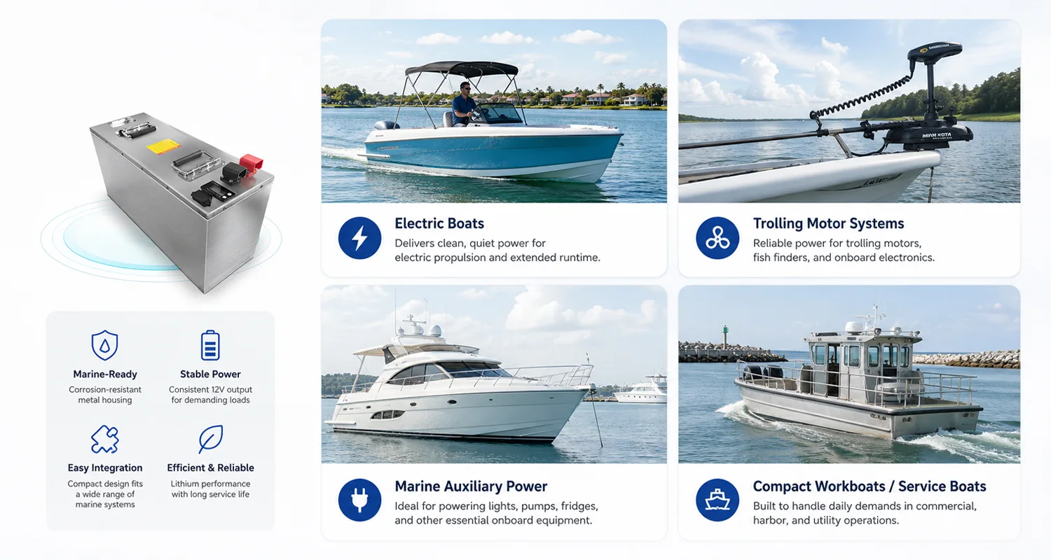 12V 100Ah Lithium Marine Battery Applications