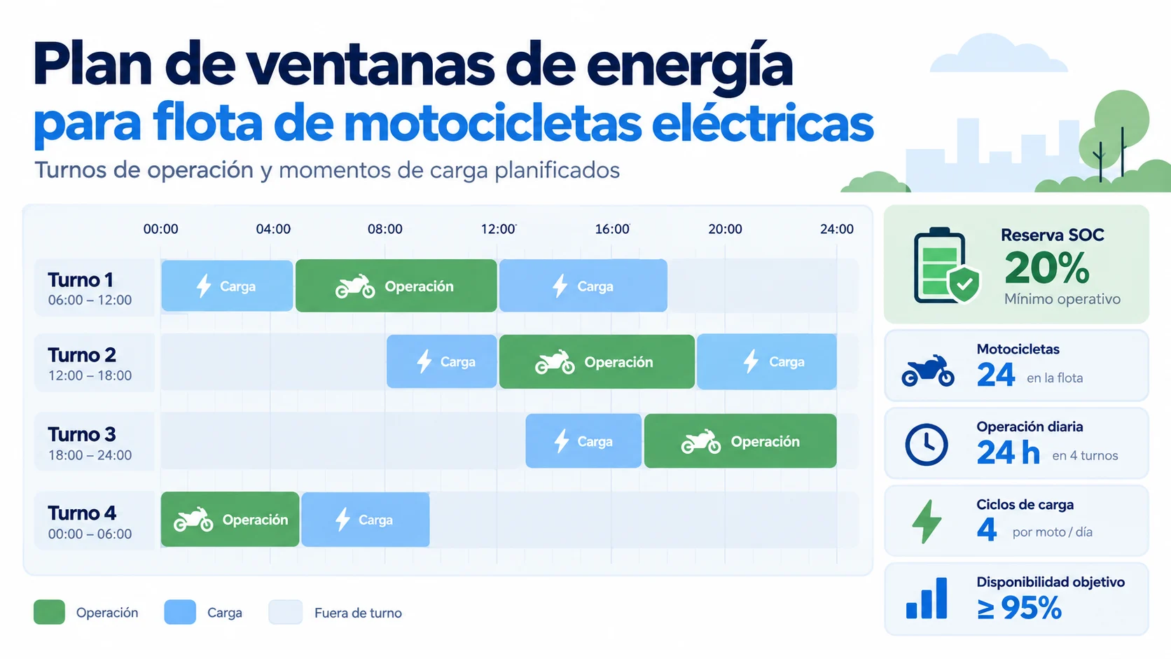 Batería de litio para motocicleta y plan de energía