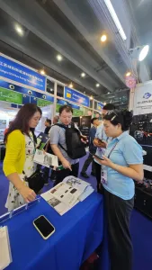 Visitor discussion at FEBATT during Canton Fair phase 1
