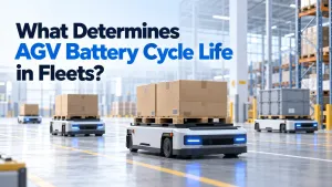 AGV battery cycle life for warehouse fleets