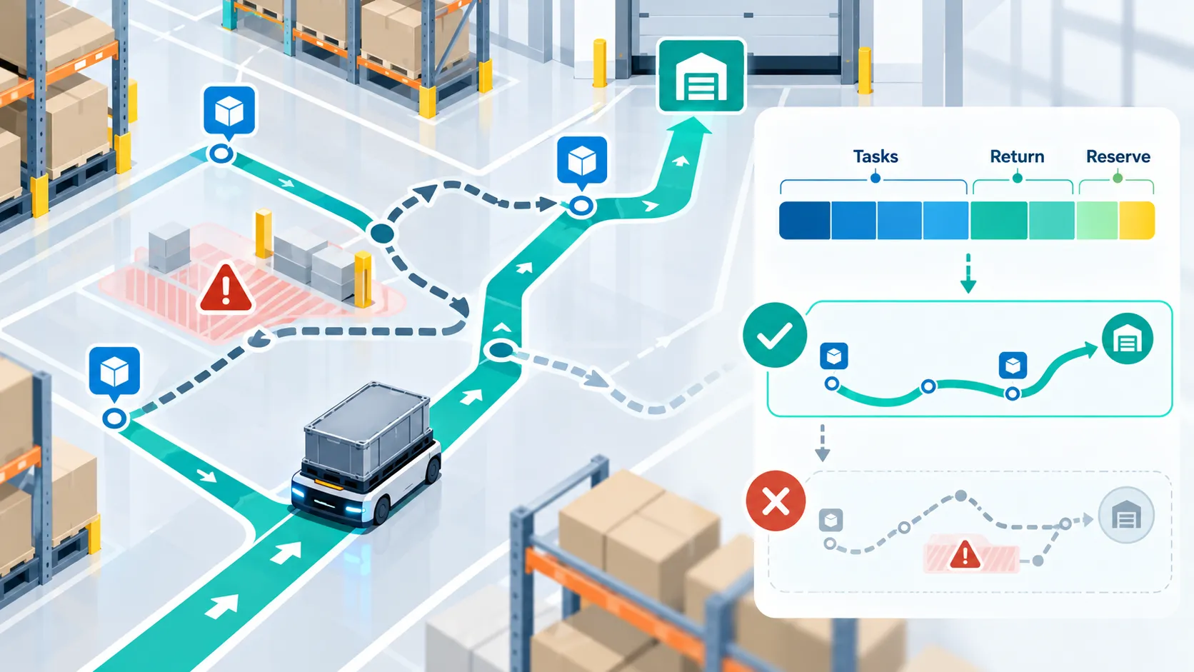 AMR Lithium Battery Route Energy Reserve Planning