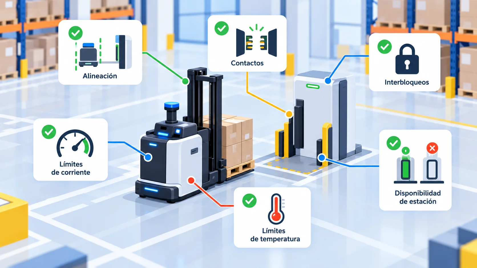 Integración de baterías para carretillas autónomas